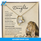 To My Badass Daughter from Dad (Lion Card) - Forever Love Necklace