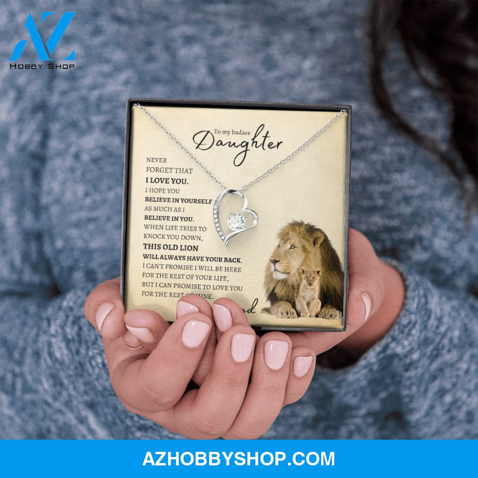 To My Badass Daughter from Dad (Lion Card) - Forever Love Necklace