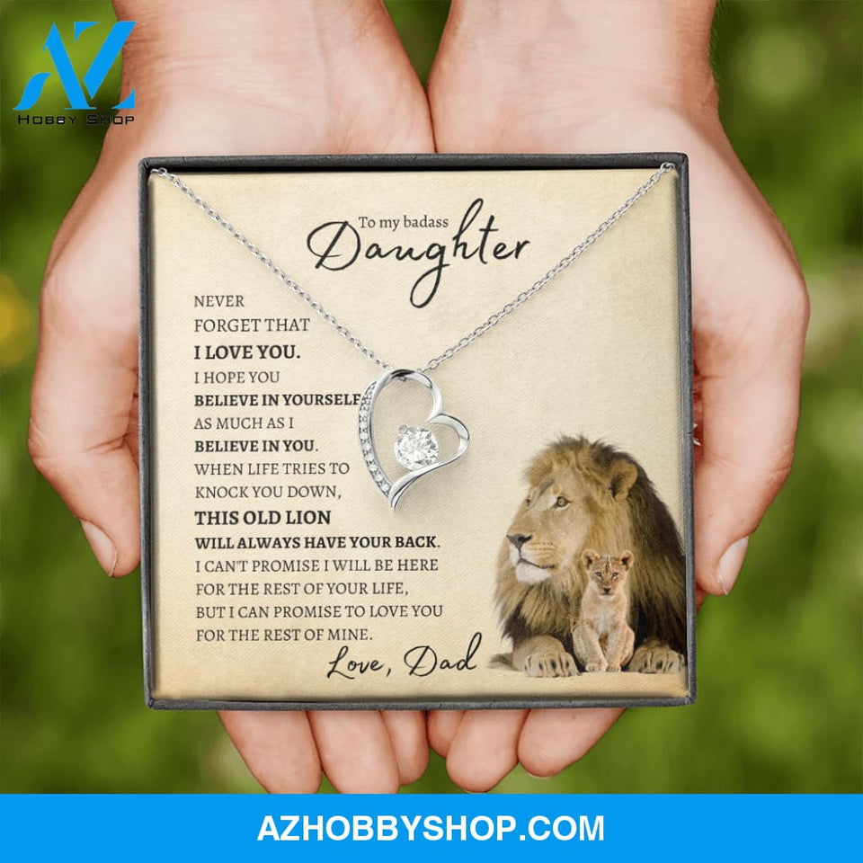 To My Badass Daughter from Dad (Lion Card) - Forever Love Necklace