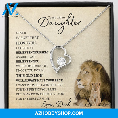 To My Badass Daughter from Dad (Lion Card) - Forever Love Necklace