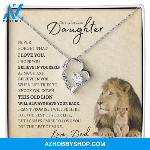 To My Badass Daughter from Dad (Lion Card) - Forever Love Necklace