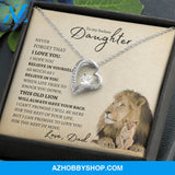 To My Badass Daughter from Dad (Lion Card) - Forever Love Necklace