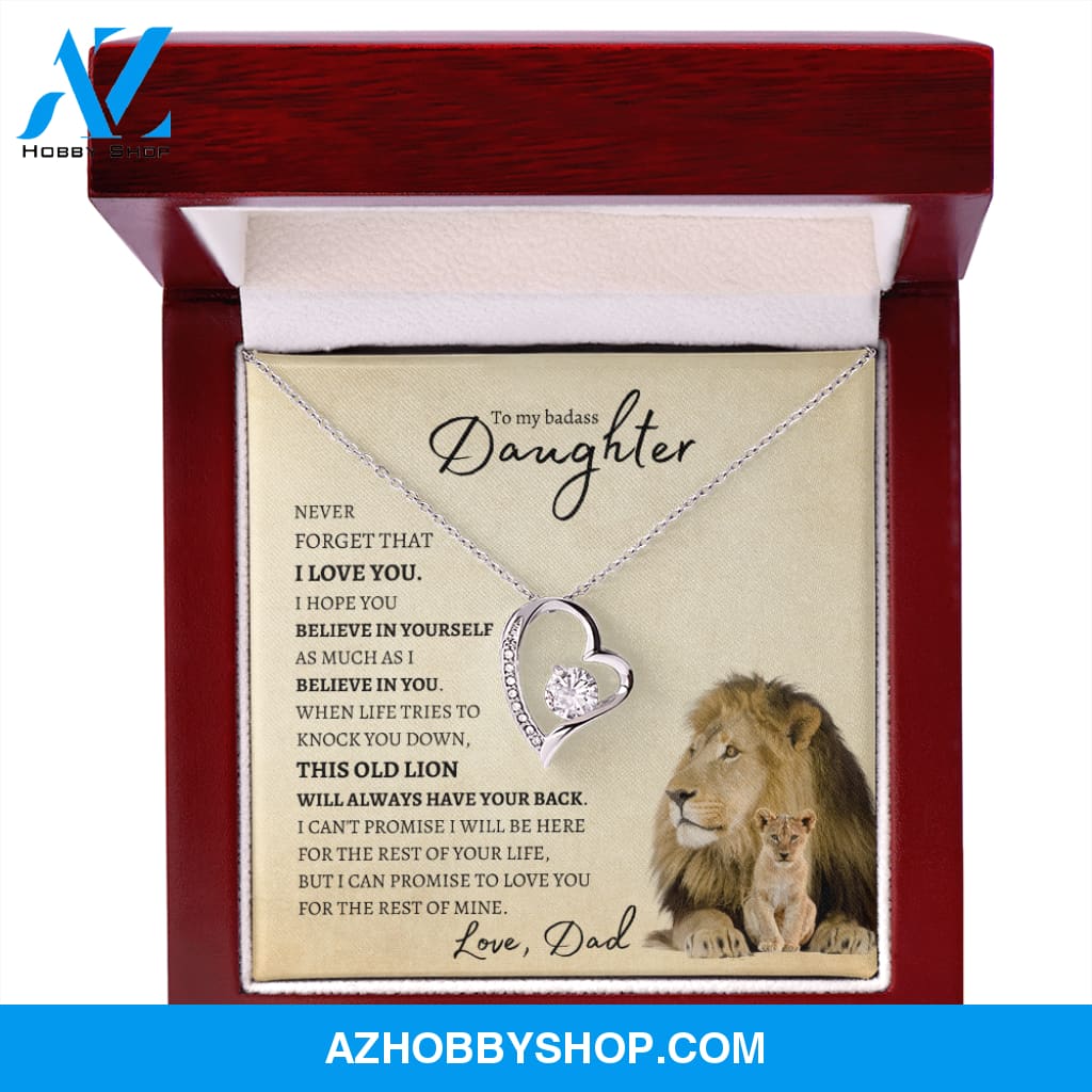 To My Badass Daughter from Dad (Lion Card) - Forever Love Necklace