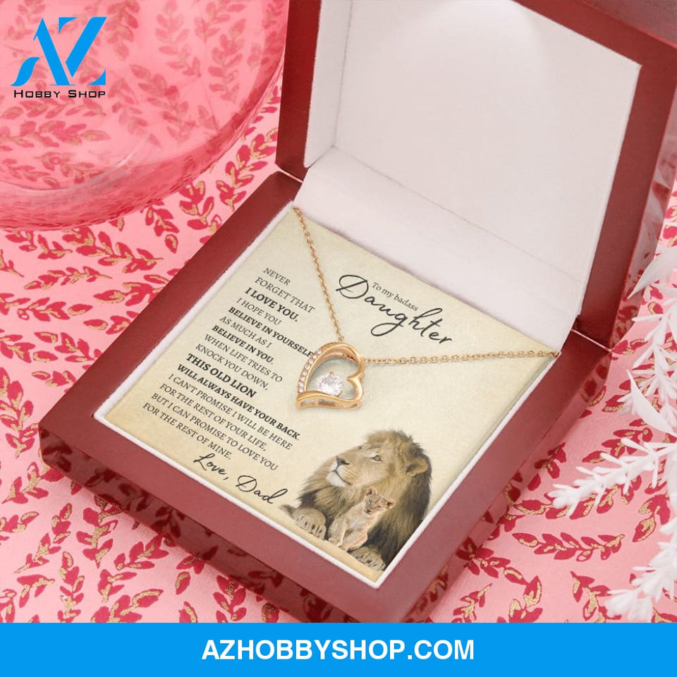 To My Badass Daughter from Dad (Lion Card) - Forever Love Necklace