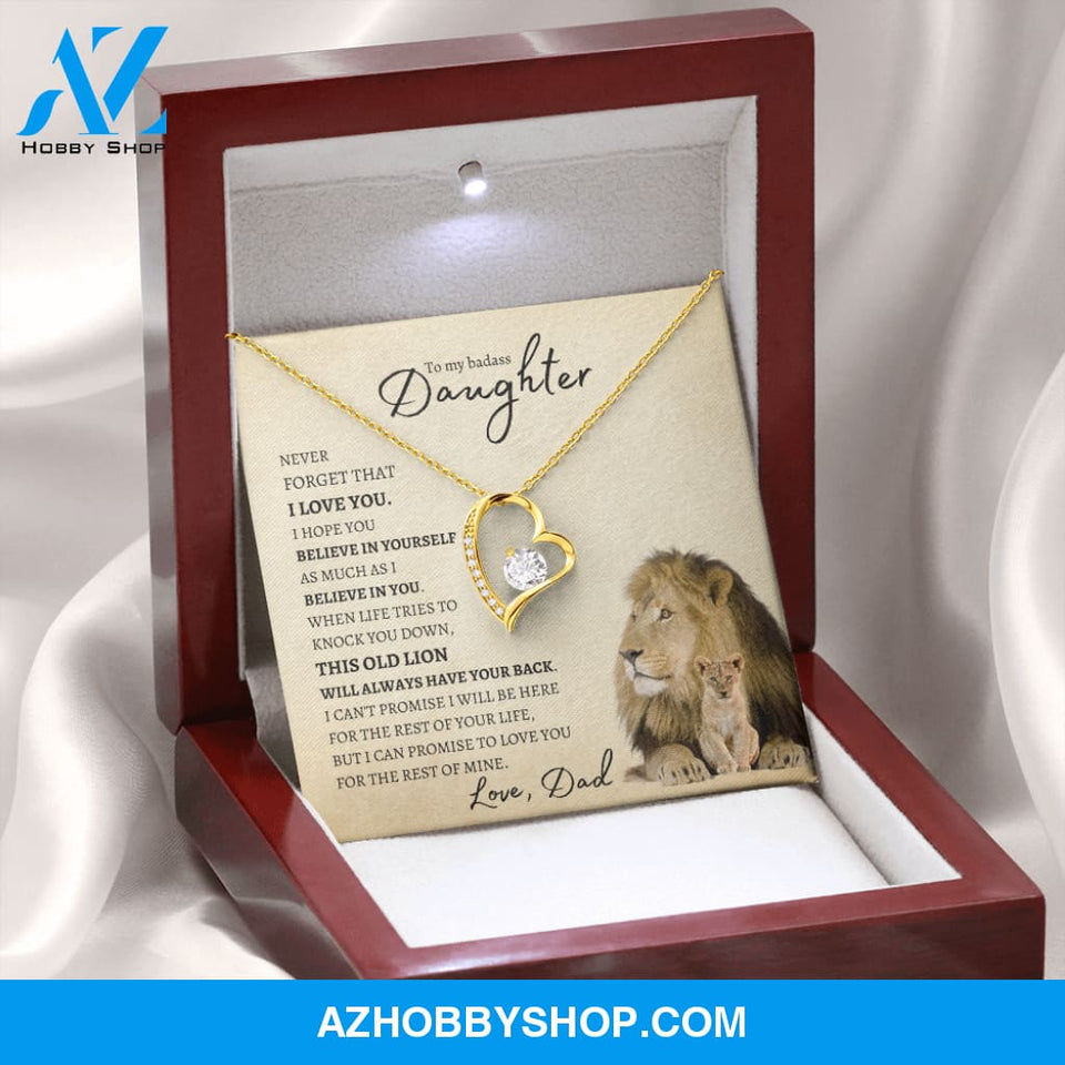 To My Badass Daughter from Dad (Lion Card) - Forever Love Necklace