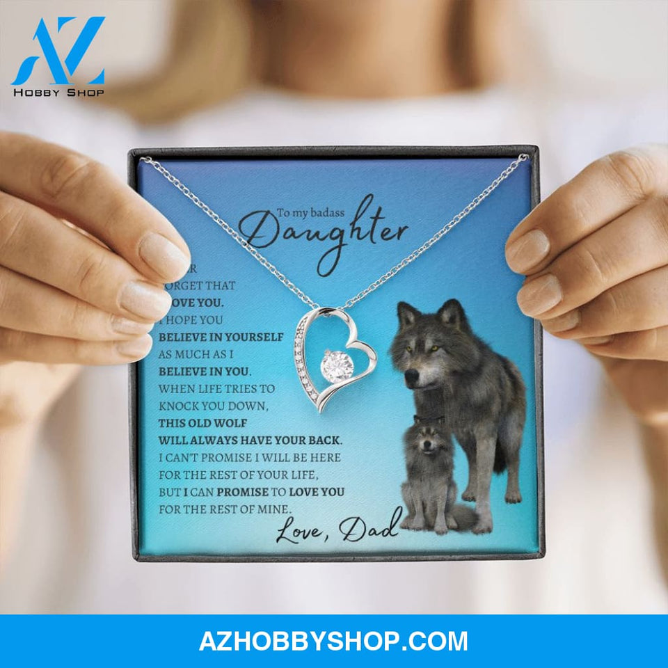 To My Badass Daughter From Dad (Wolf) - Forever Love Necklace