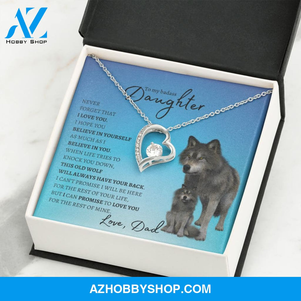 To My Badass Daughter From Dad (Wolf) - Forever Love Necklace
