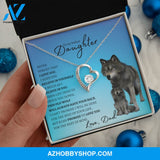 To My Badass Daughter From Dad (Wolf) - Forever Love Necklace