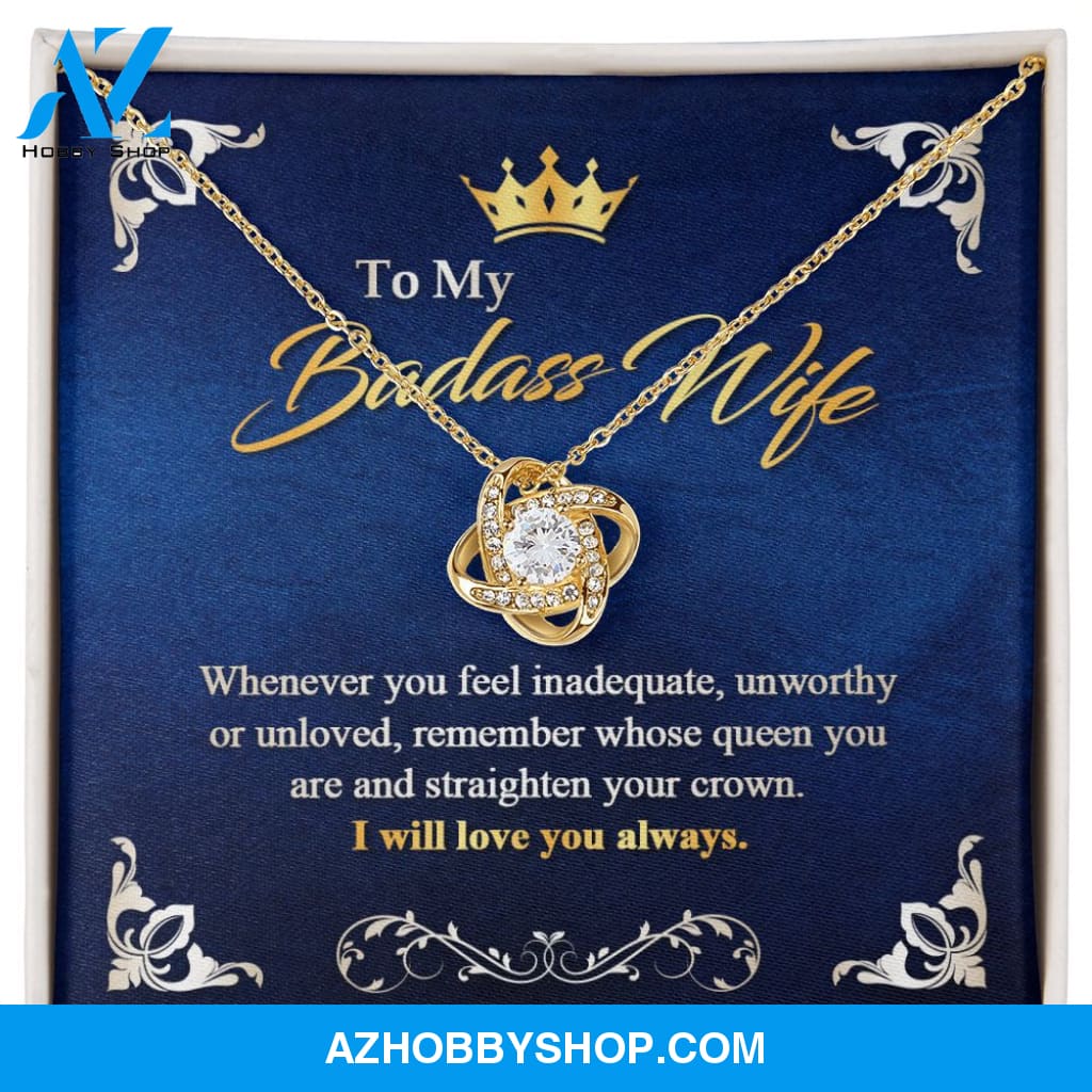 To My Badass Wife - Queen - Love Knot Necklace