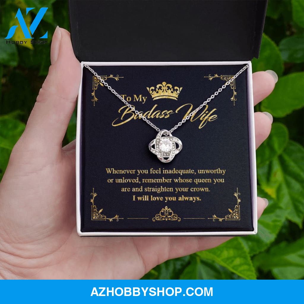 To My Badass Wife - Queen - Love Knot Necklace