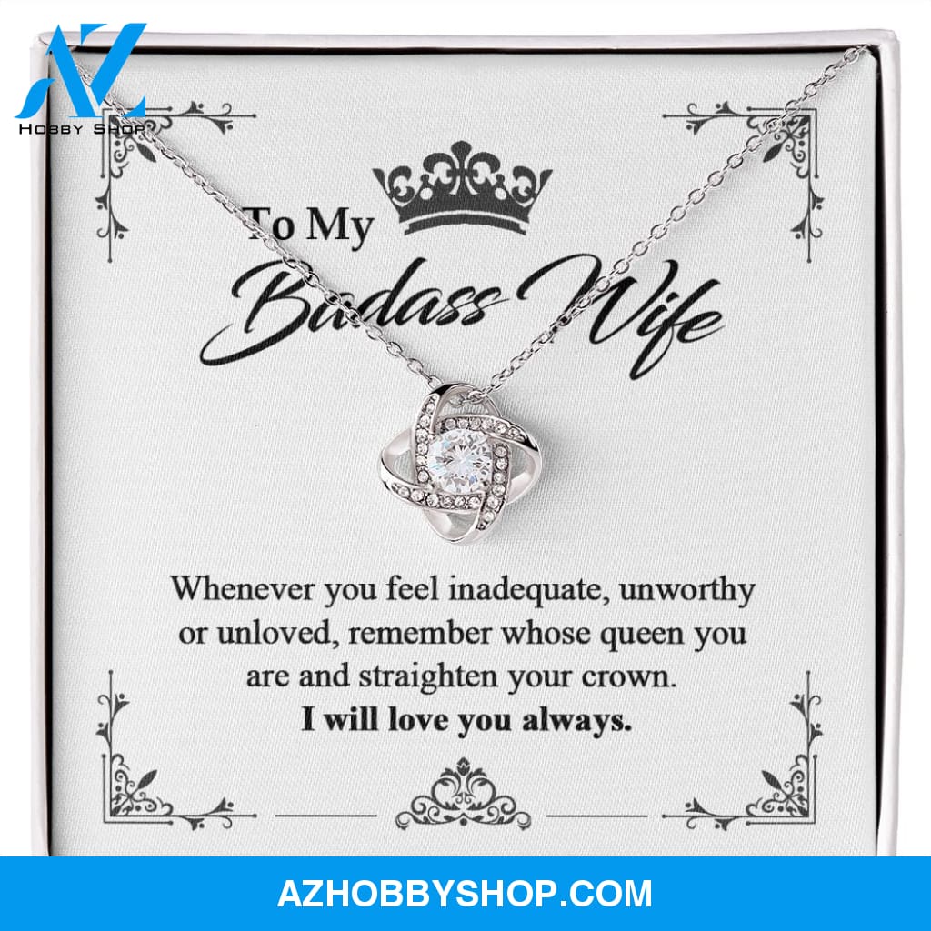 To My Badass Wife - Queen - Love Knot Necklace