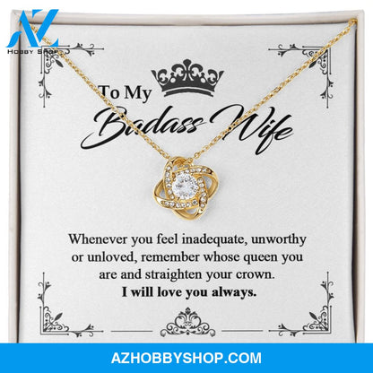 To My Badass Wife - Queen - Love Knot Necklace