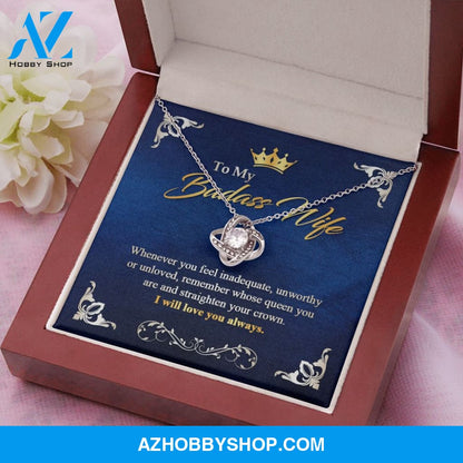 To My Badass Wife - Queen - Love Knot Necklace