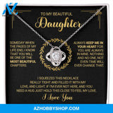 To My Beautiful Daughter - Always Keep Me In Your Heart - Love Knot Necklace