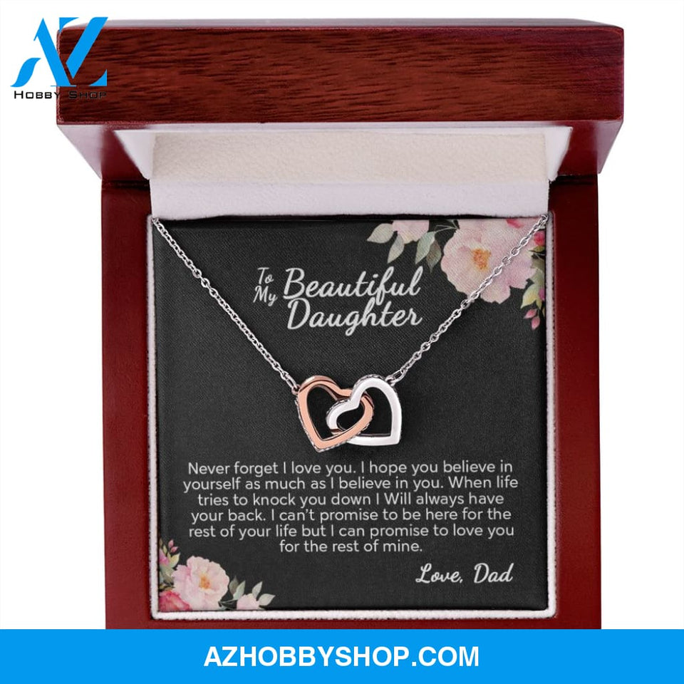 To My Beautiful Daughter From Dad | I Can Promise | Interlocking Hearts Necklace