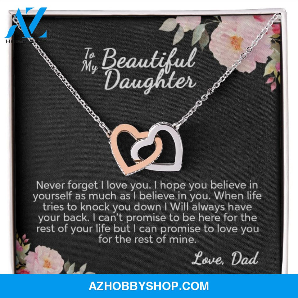 To My Beautiful Daughter From Dad | I Can Promise | Interlocking Hearts Necklace