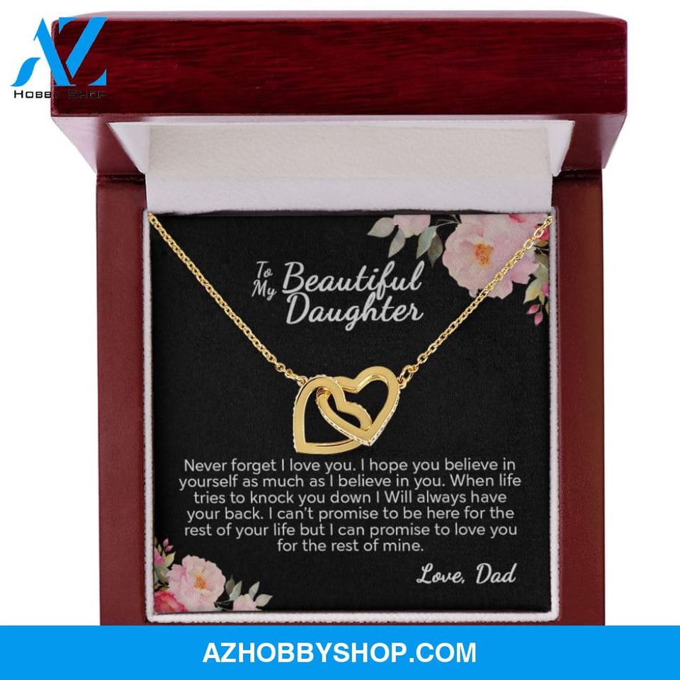 To My Beautiful Daughter From Dad | I Can Promise | Interlocking Hearts Necklace