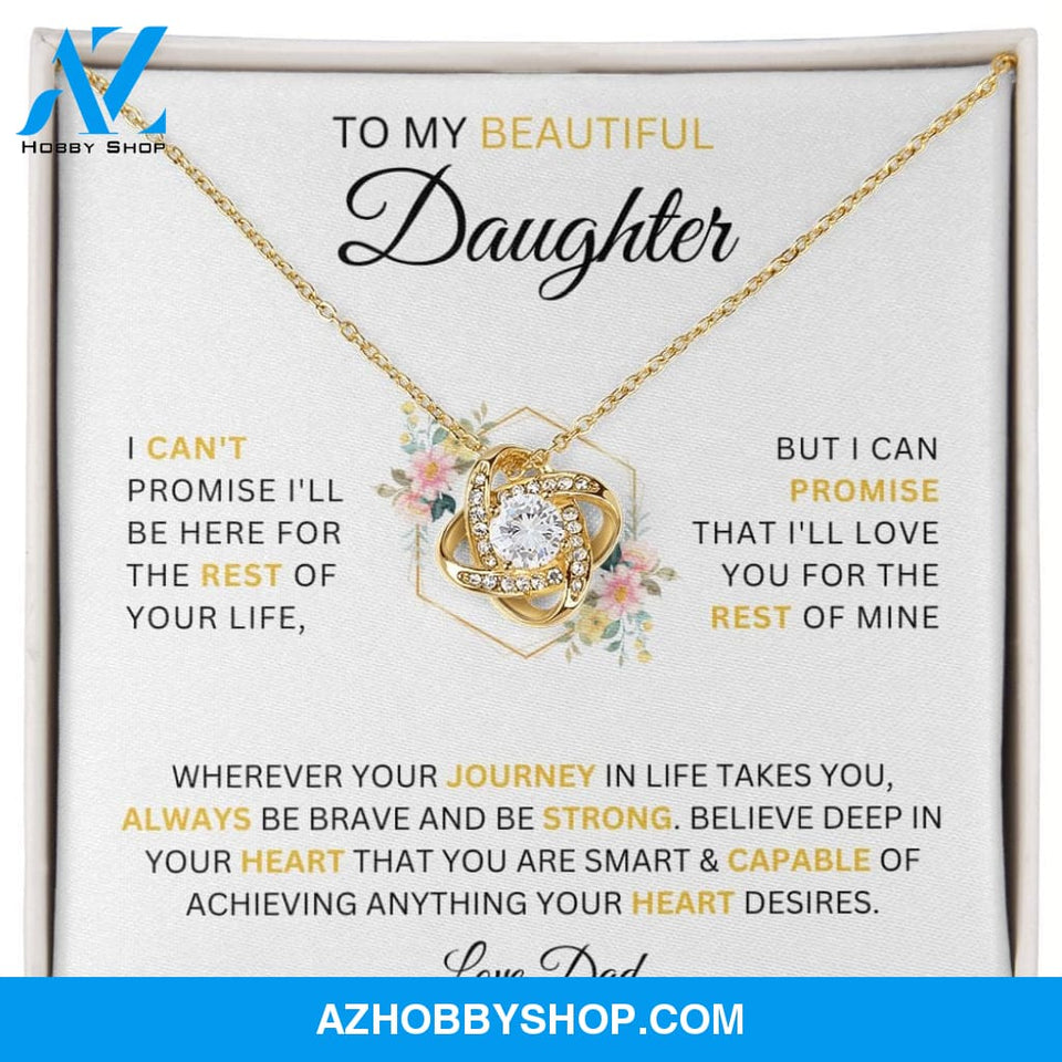 To My Beautiful Daughter Love Dad Love Knot Necklace
