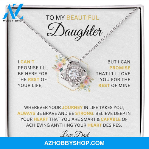 To My Beautiful Daughter Love Dad Love Knot Necklace