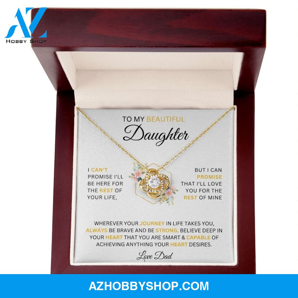 To My Beautiful Daughter Love Dad Love Knot Necklace