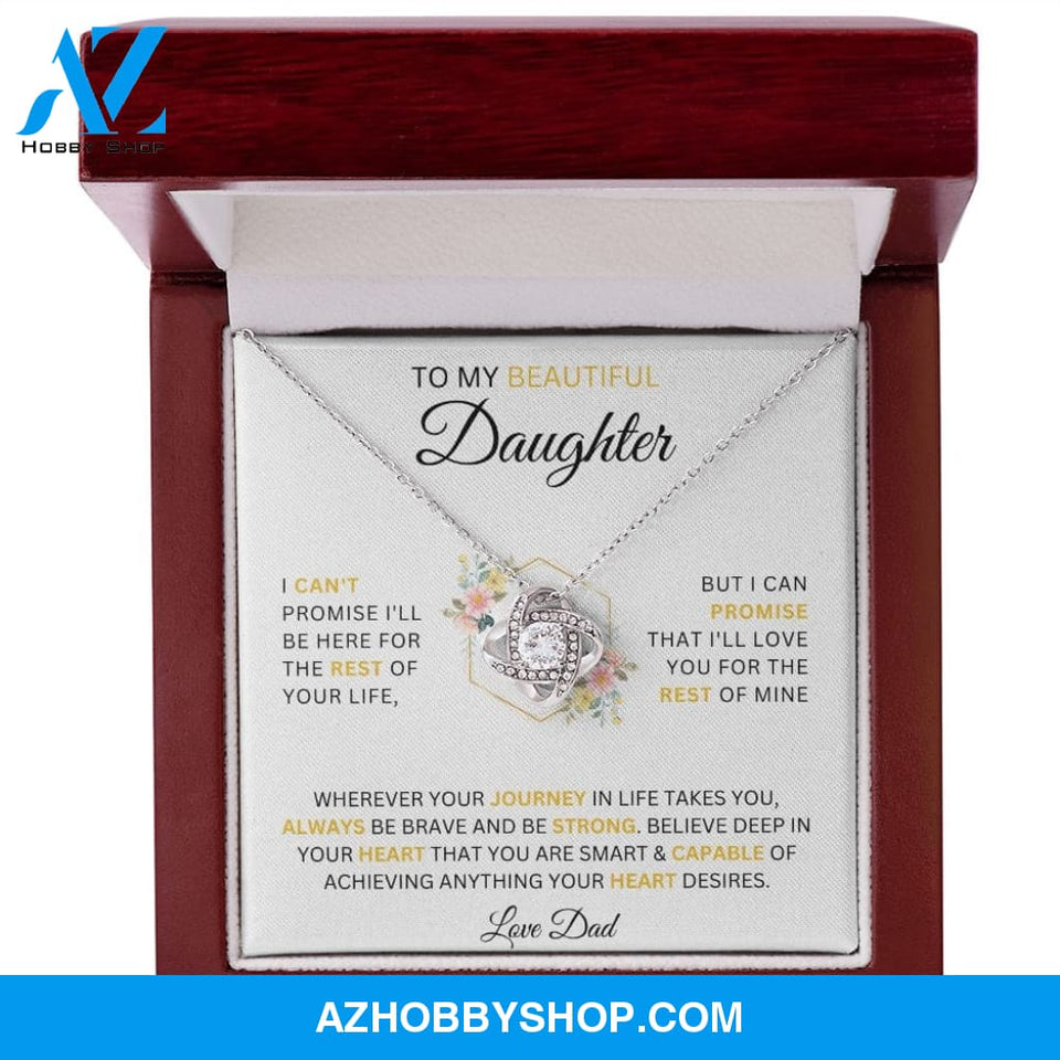 To My Beautiful Daughter Love Dad Love Knot Necklace