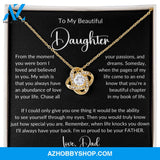 To My Beautiful Daughter Love Knot Pendant Necklace Gift