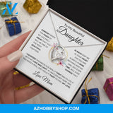 To My Beautiful Daughter "Most Beautiful Chapters Love Mom" Heart Necklace