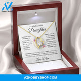 To My Beautiful Daughter "Most Beautiful Chapters Love Mom" Heart Necklace