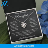 To My Beautiful Daughter Proud White Gold Love Knot Necklace Gift Set