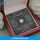 To My Beautiful Daughter Proud White Gold Love Knot Necklace Gift Set