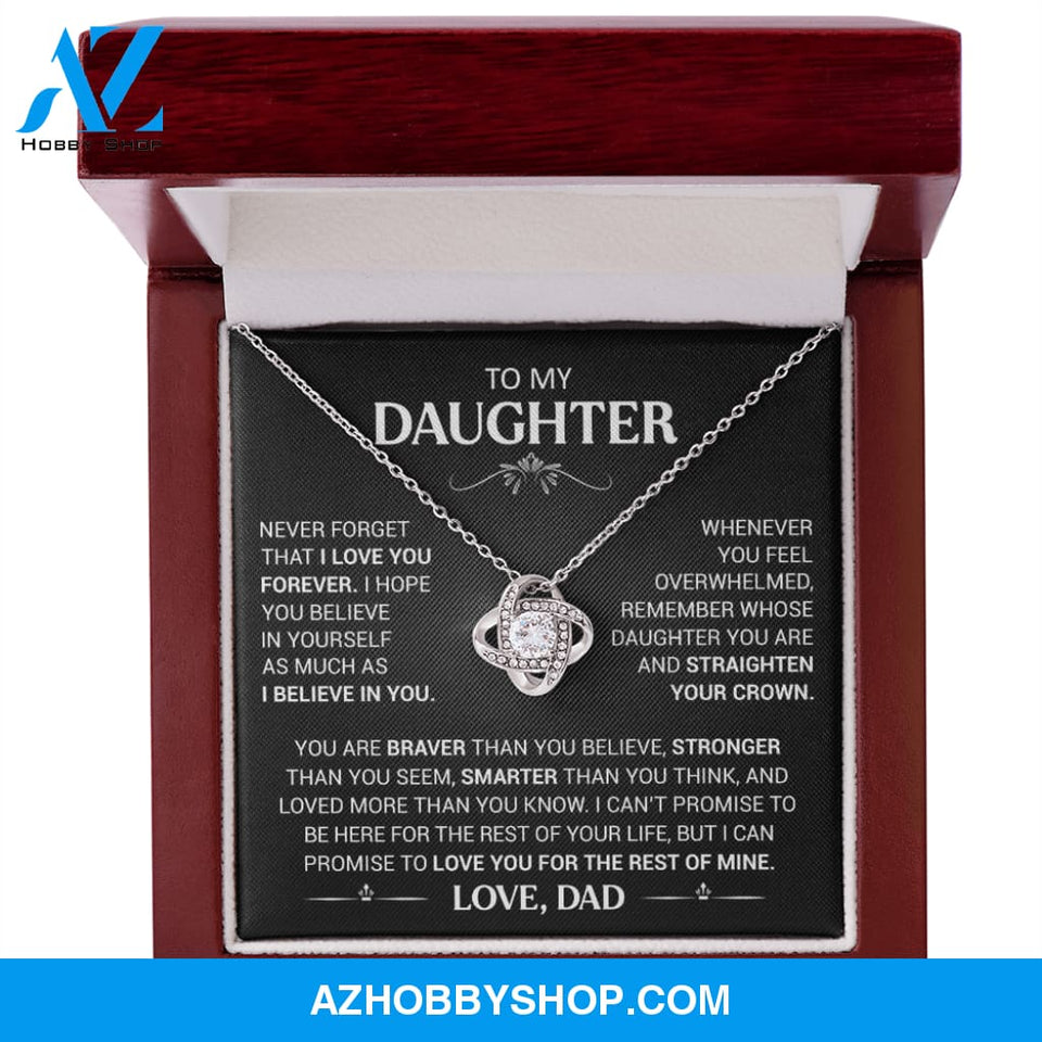 To My Beautiful Daughter - This Old Lion Will Always Have Your Back - Love Knot Necklace