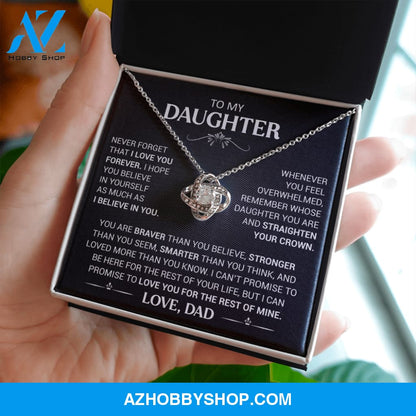 To My Beautiful Daughter - This Old Lion Will Always Have Your Back - Love Knot Necklace