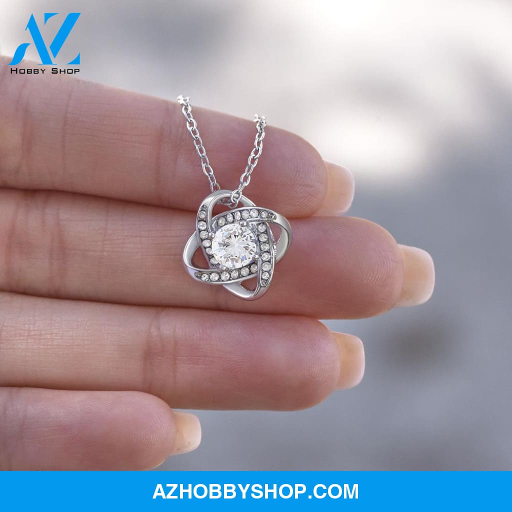 To My Beautiful Daughter - This Old Lion Will Always Have Your Back - Love Knot Necklace