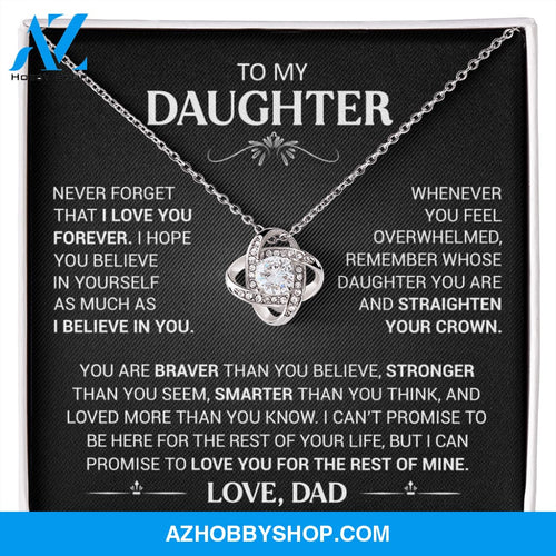 To My Beautiful Daughter - This Old Lion Will Always Have Your Back - Love Knot Necklace