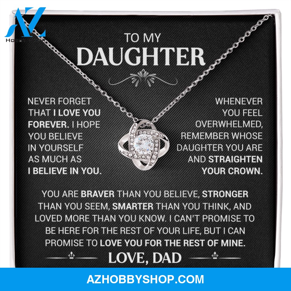 To My Beautiful Daughter - This Old Lion Will Always Have Your Back - Love Knot Necklace