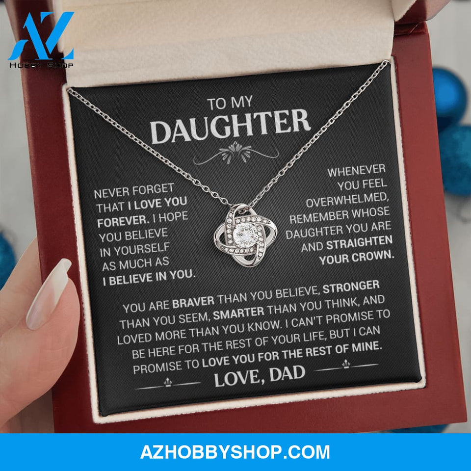 To My Beautiful Daughter - This Old Lion Will Always Have Your Back - Love Knot Necklace