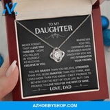 To My Beautiful Daughter - This Old Lion Will Always Have Your Back - Love Knot Necklace