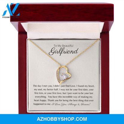 To My Beautiful Girlfriend - My Heart, My Soul, My Better Half - Forever Love Necklace