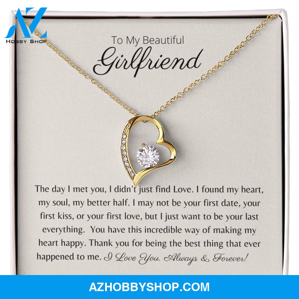 To My Beautiful Girlfriend - My Heart, My Soul, My Better Half - Forever Love Necklace