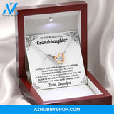 To My Beautiful Granddaughter From Grandpa Chapters Interlocking Hearts White Gold Necklace Gift Set