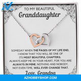 To My Beautiful Granddaughter From Grandpa Chapters Interlocking Hearts White Gold Necklace Gift Set