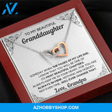 To My Beautiful Granddaughter From Grandpa Chapters Interlocking Hearts White Gold Necklace Gift Set