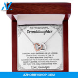 To My Beautiful Granddaughter From Grandpa Chapters Interlocking Hearts White Gold Necklace Gift Set
