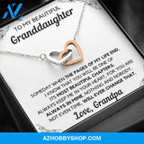 To My Beautiful Granddaughter From Grandpa Chapters Interlocking Hearts White Gold Necklace Gift Set