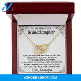 To My Beautiful Granddaughter From Grandpa Chapters Interlocking Hearts White Gold Necklace Gift Set