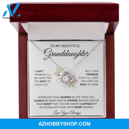 To My Beautiful Granddaughter I Cant Promise Love Knot Necklace
