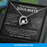 To My Beautiful Soulmate | I Have Found My Mate | Black Version | Forever Love Necklace