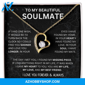 To My Beautiful Soulmate | I Have Found My Mate | Black Version | Forever Love Necklace