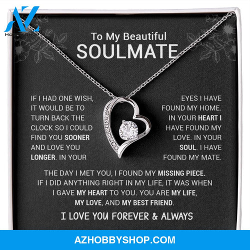 To My Beautiful Soulmate | I Have Found My Mate | Black Version | Forever Love Necklace