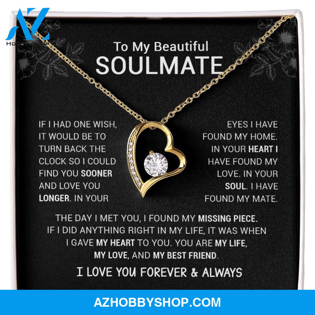 To My Beautiful Soulmate | I Have Found My Mate | Black Version | Forever Love Necklace